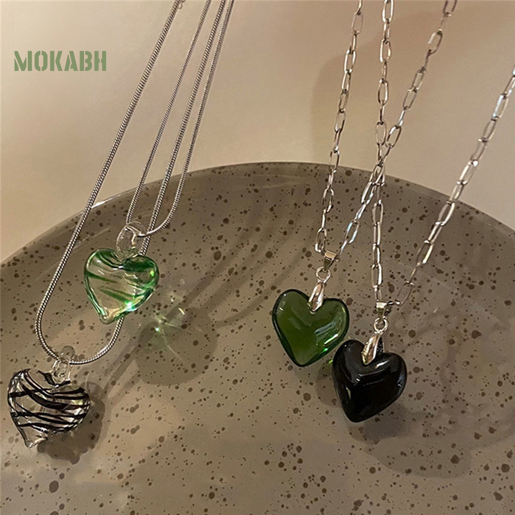 [Mok Abh] Vòng Cổ Choker Họa Tiết Sọc Ngựa Vằn Tráng Men Nhiều Màu Sắc Hình Học Trái Tim Cá Tính Thích Hợp Làm Quà Tặng Tiệc Tùng Cho Nữ