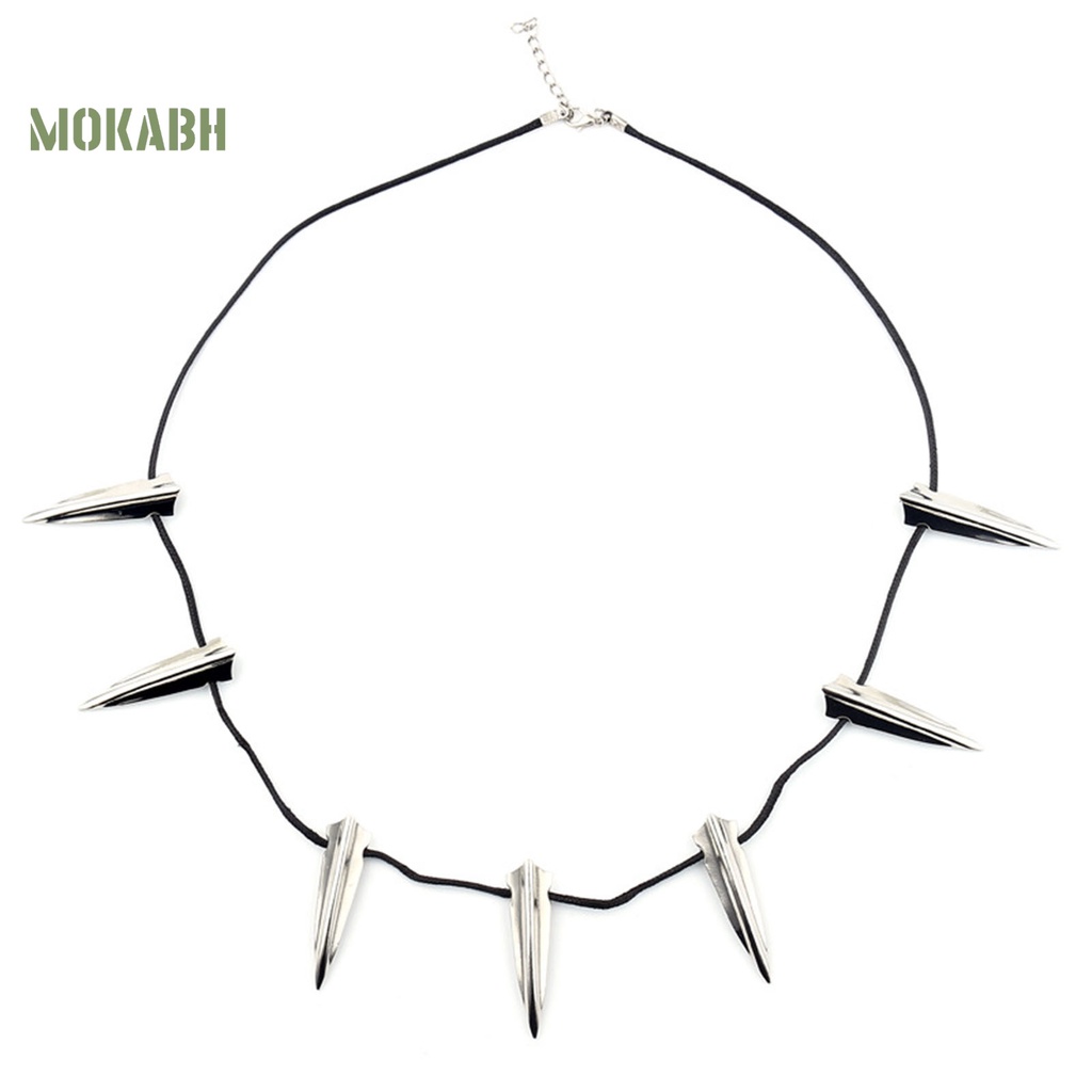[Mok Abh] Vòng Cổ Dây Bện Mặt Hình Học Mạ Điện Có Thể Điều Chỉnh Phong Cách Punk Cho Nam