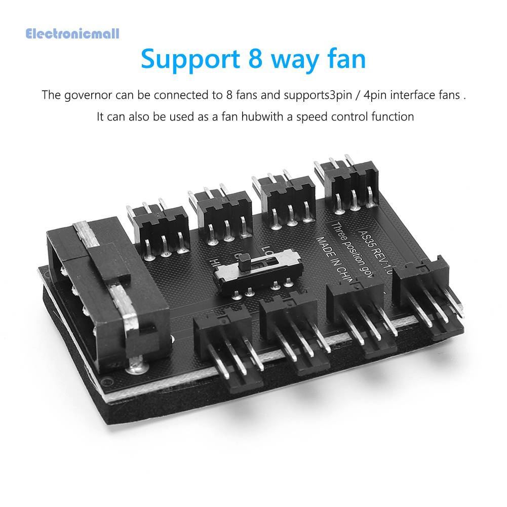 Bộ Điều Khiển Tốc Độ Quạt Tản Nhiệt Hub 1 Đến 8 12V Cho Máy Tính