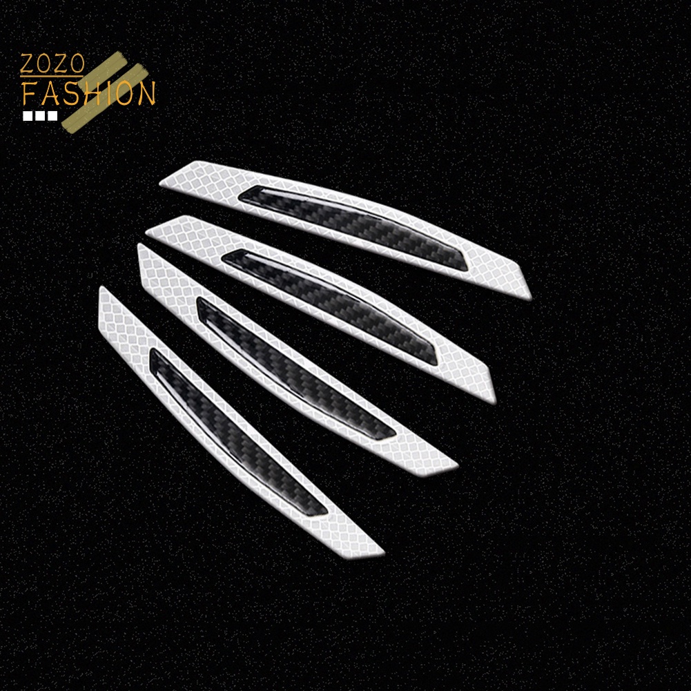 4 Miếng Dán Carbon Phản Quang Chống Trầy Trang Trí Cửa Xe Hơi