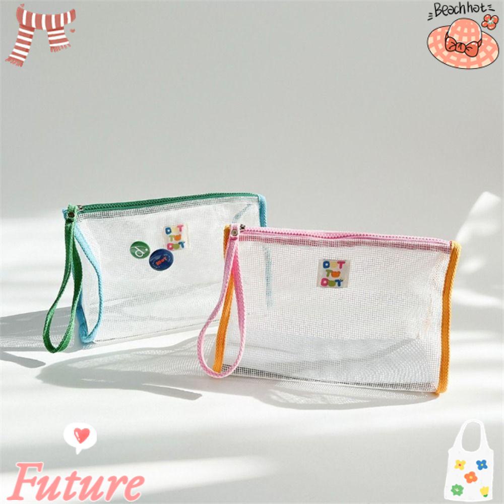 Túi Lưới Nylon In Chữ Đựng Tã Mỹ Phẩm Thời Trang Tiện Dụng Mang Theo Du Lịch