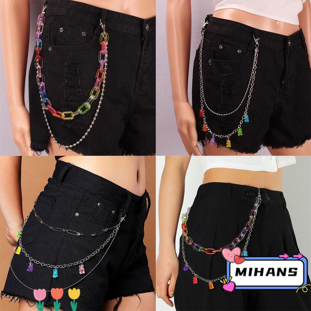 MIH Móc Khóa Dây Xích Đeo Thắt Lưng Màu Kẹo Ngọt Phong Cách Rock Hip Hop