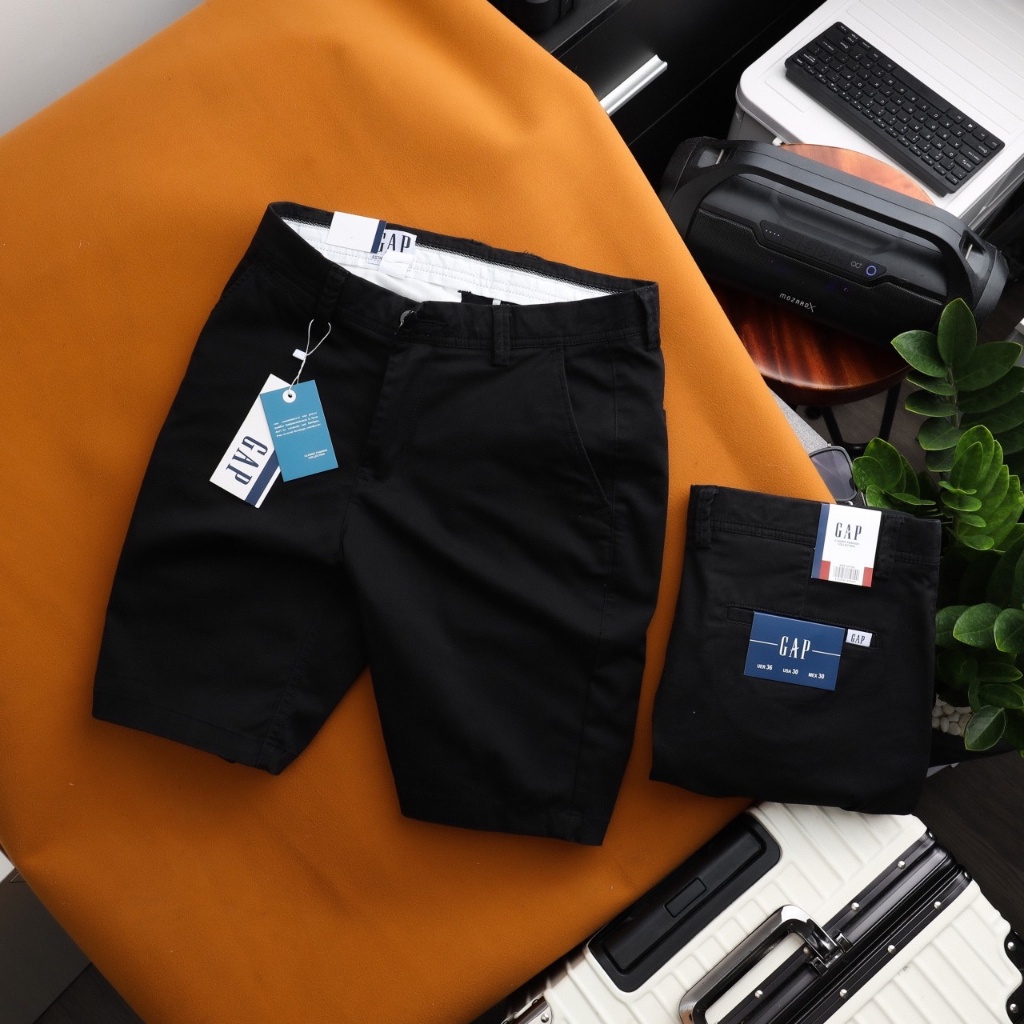 HÀNG VNXK - Quần short kaki màu rêu co giãn thoải mái cùng bảng màu cơ bản cho các anh nhé - QSGAP2 -