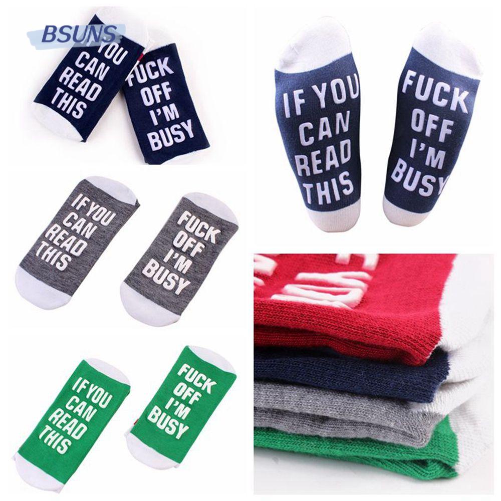 BSUNS Tất Cotton Mềm Mại Hoạ Tiết Chữ In Thời Trang Mùa Đông