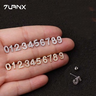 1 Khuyên Tai Chữ Số Từ 0-9 Bằng Thép Không Gỉ