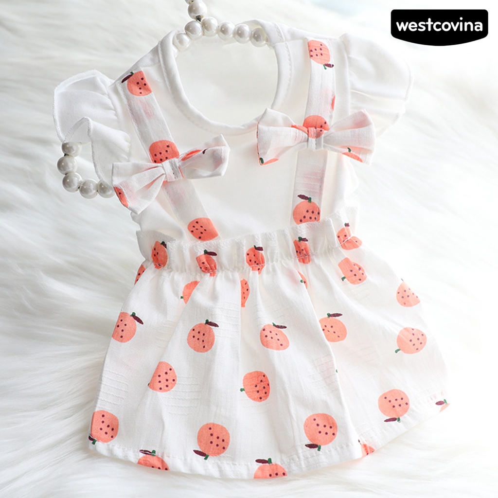 [COD]♞Đầm Không Tay In Họa Tiết Dâu Tây Tinh Tế Thời Trang Mùa Hè Cho Cún Cưng