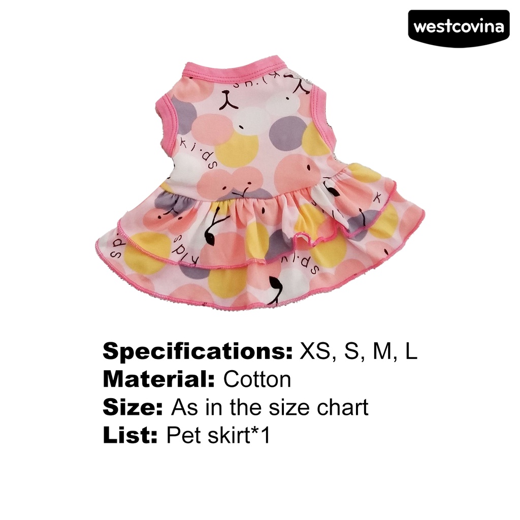 [COD]♞Đầm Công Chúa Mùa Hè Hai Lớp Bằng Vải Cotton Viền Xếp Nếp In Họa Tiết Trái Cây Cho Cún