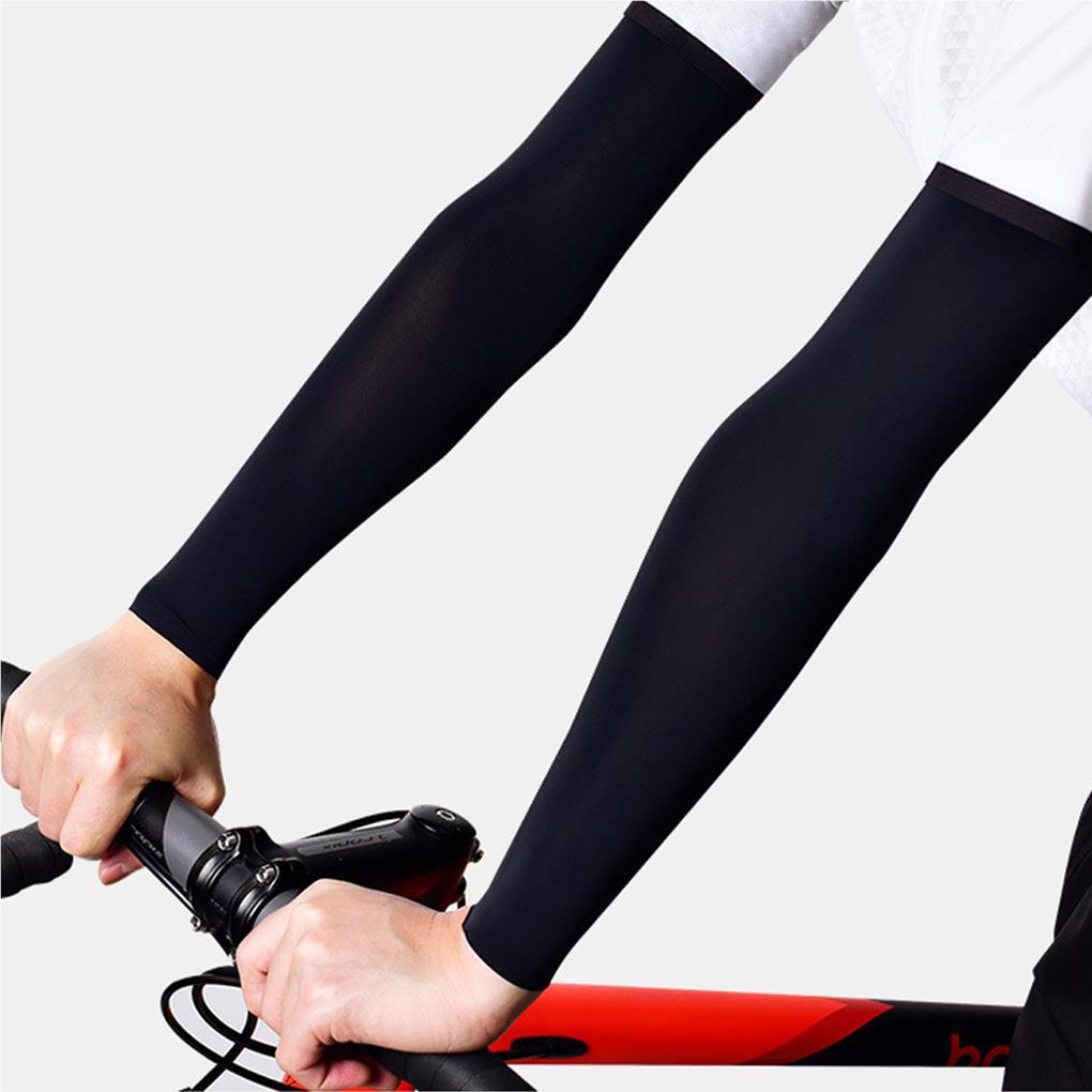 1 Đôi Găng Tay Dài Hở Ngón Chống Tia UV Chất Liệu Cotton Giữ Ấm Cho Nữ