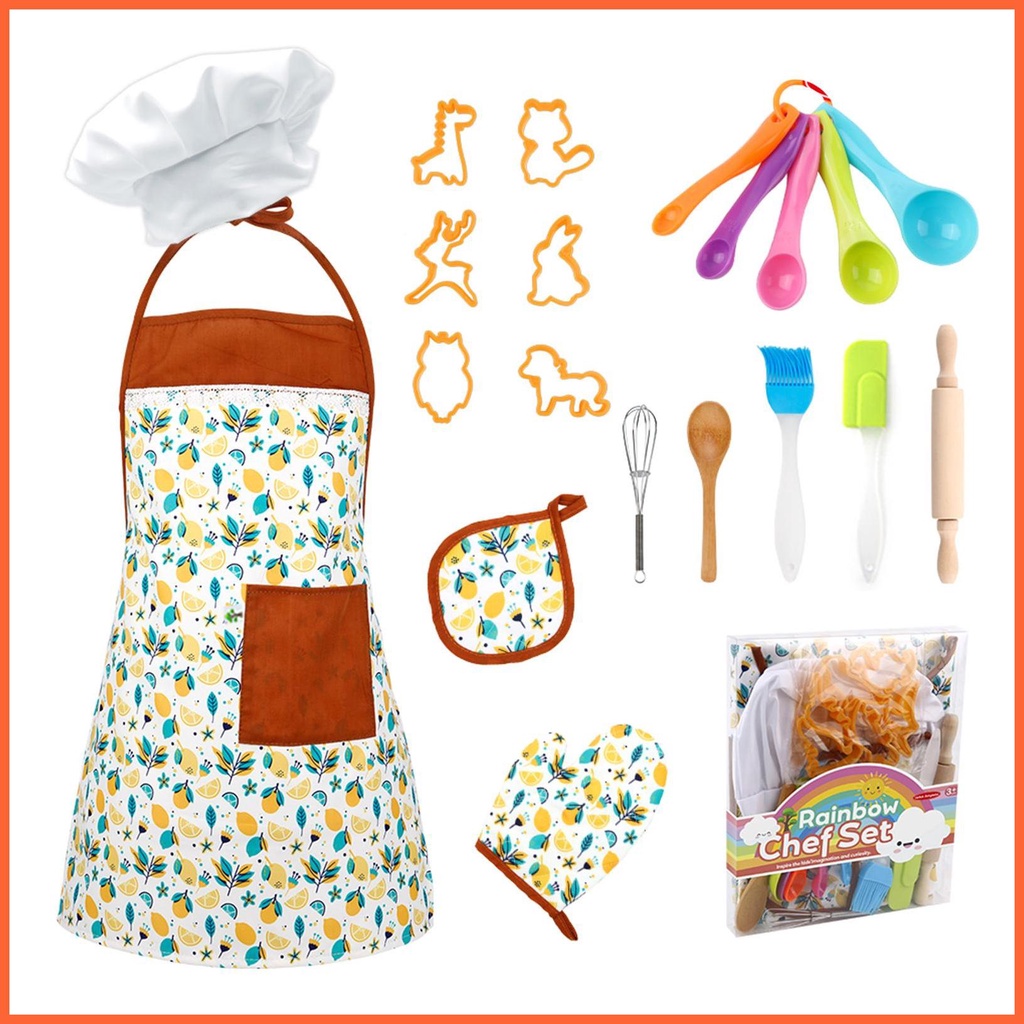 Bộ Đồ Chơi Cắt Bánh Quy + Nón + Tạp Dề Hóa Trang Đầu Bếp Cho Trẻ Em