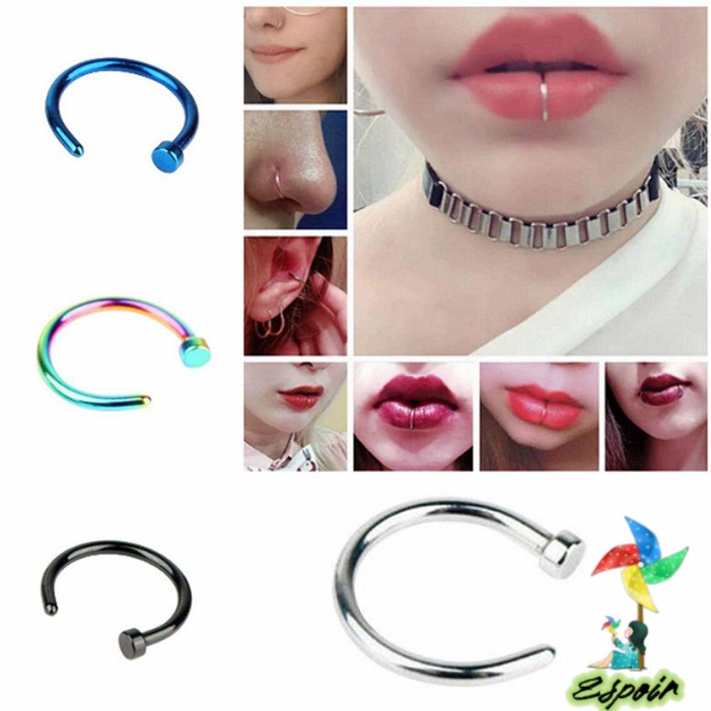 ESPO Set 5 Khuyên Xỏ Môi / Cơ Thể Không Xỏ Thời Trang Cá Tính Cho Nam Và Nữ