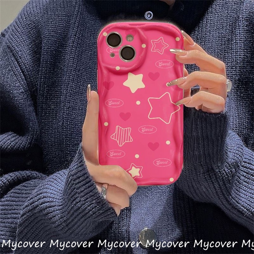 Ốp Điện Thoại Silicon Mềm Hình Ngôi Sao Màu Hồng Y2K Cho iPhone 11 13 12 14 Pro Max X XR Xs Max 6 7 8 Plus