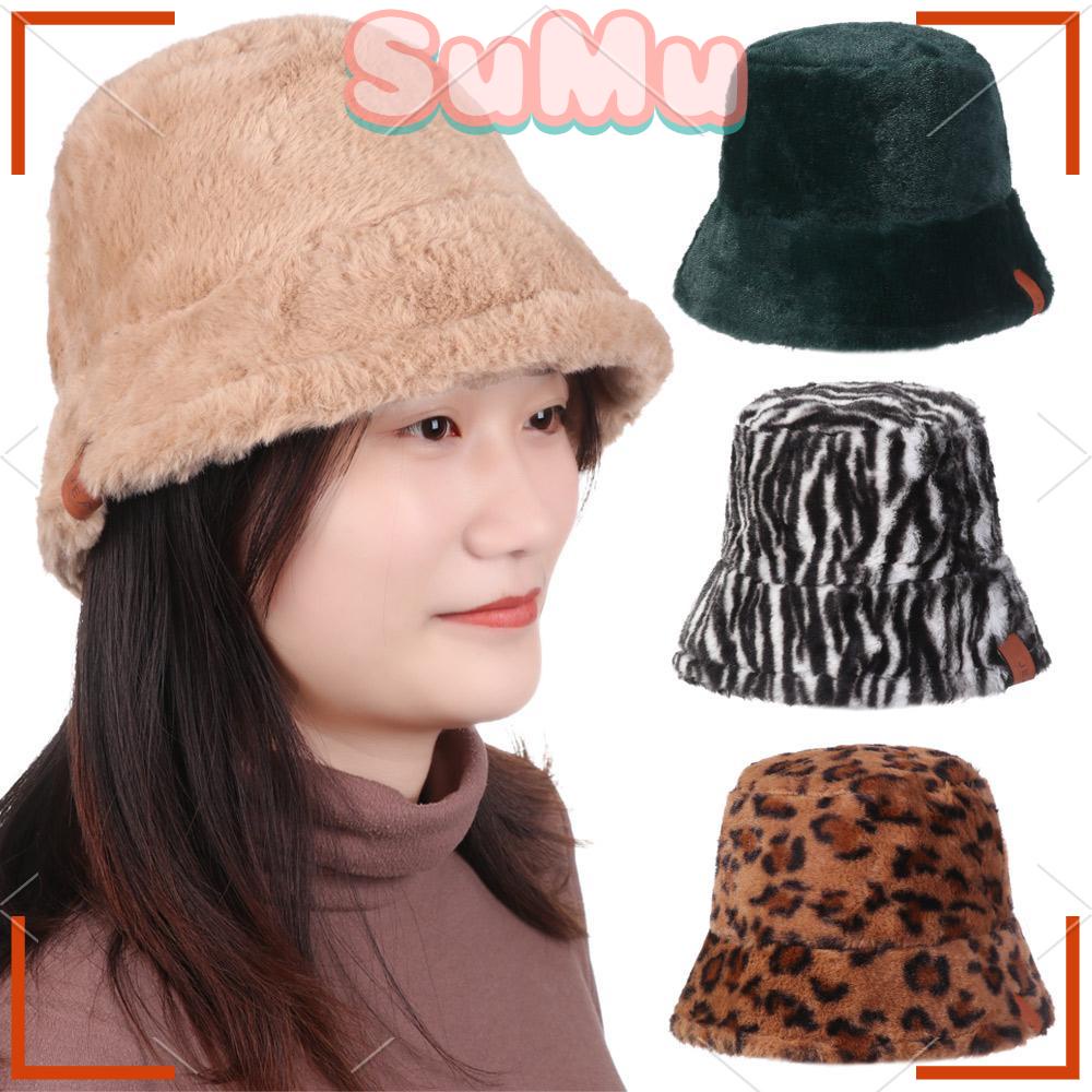SUMU Nón Bucket Hoạ Tiết Da Báo Thiết Kế Hợp Thời Trang Cho Phái Nữ