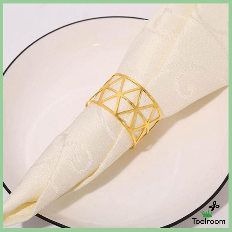 Bộ 6 Khóa Khăn Ăn Bằng Kim Loại Tiện Dụng Cho Gia Đình