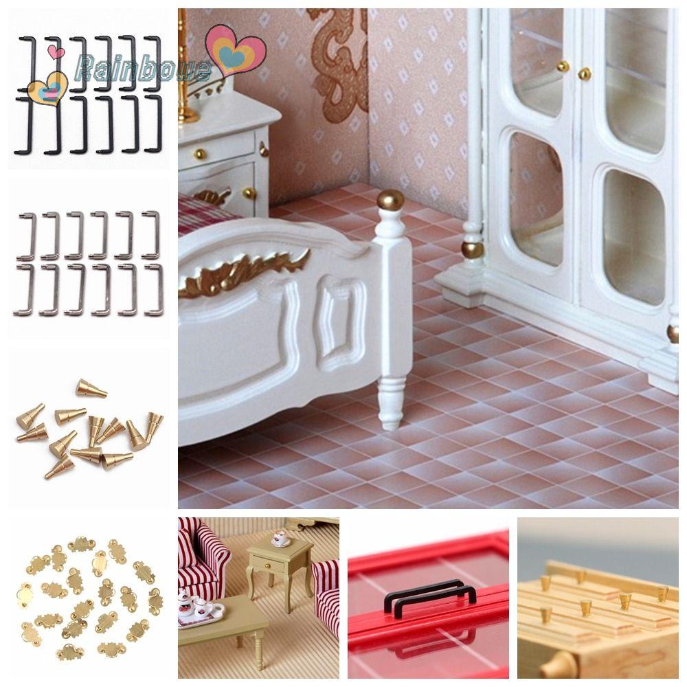RAINBOW Bộ 12 / 20 Núm Vặn Cửa Mini Tỉ Lệ 1: 12 Trang Trí Nhà Búp Bê