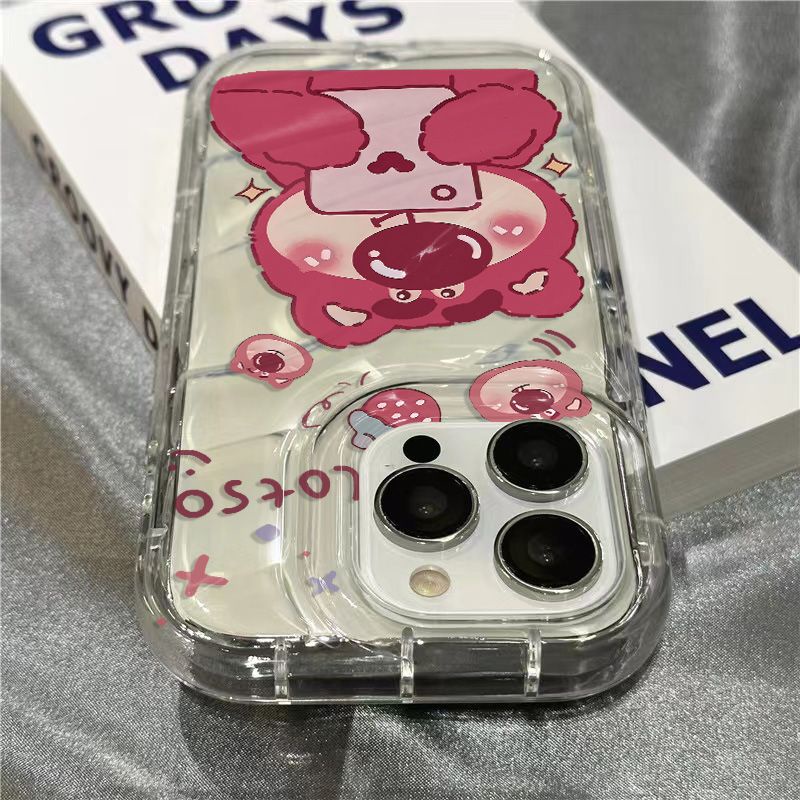 Ốp Điện Thoại Dẻo Họa Tiết Gấu &amp; Dâu Tây Dễ Thương Cho iPhone14promax11 xrsins IHT4 7plus 81312