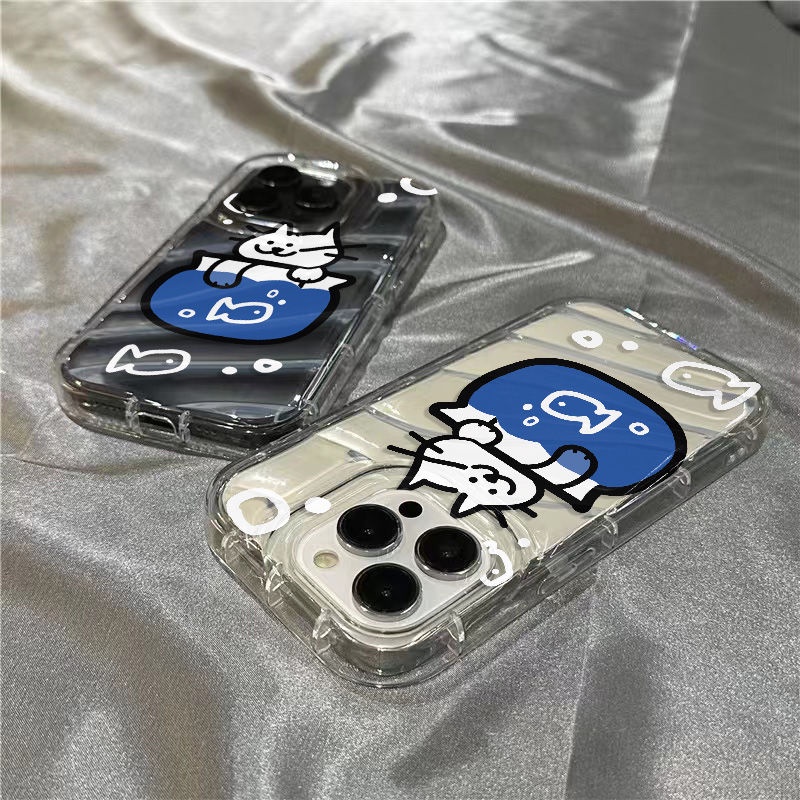 Ốp Điện Thoại Mềm Trong Suốt In Hình Cá / Mèo Dễ Thương Cho Iphone xr8plus 1312 / 7 / 14Promax / 11 B5K5