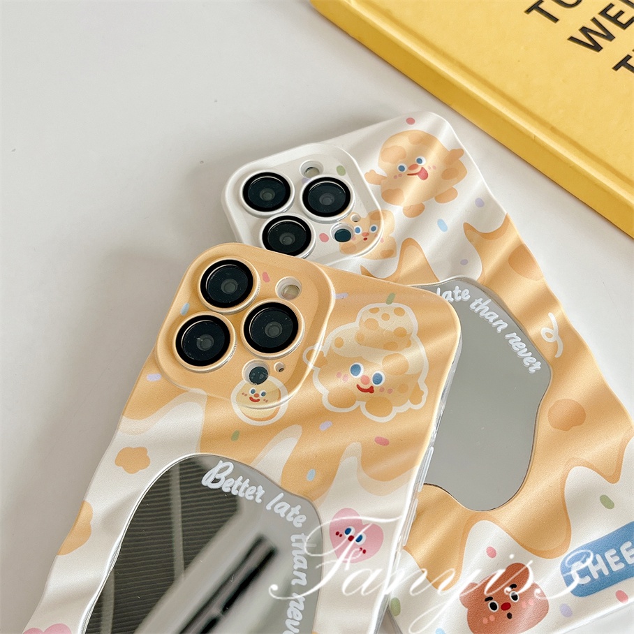 Ốp Điện Thoại TPU Mềm Tráng Gương Họa Tiết Phô Mai Cho IPhone 14 13 12 11 Pro Max Plus 11 12 13 14