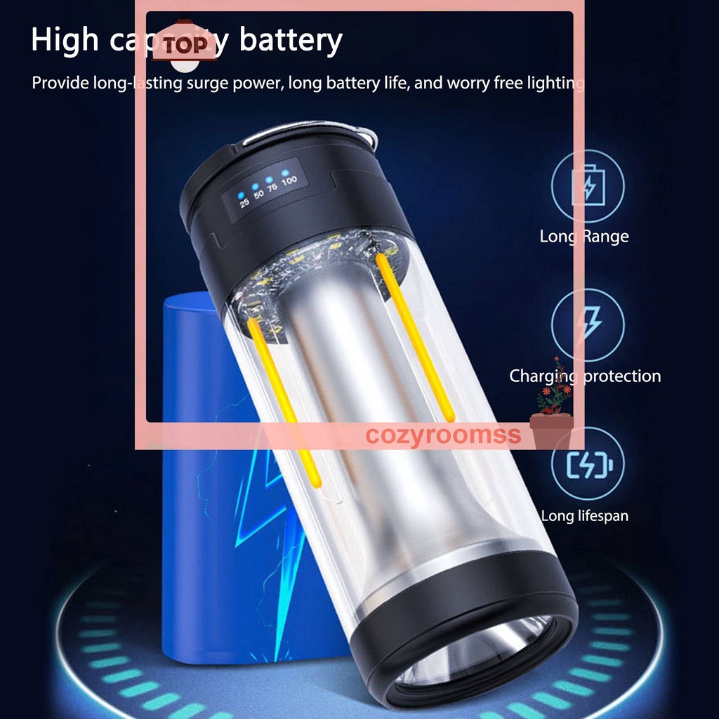 Đèn Pin Cắm Trại Nam Châm 4 Chế Độ 2000mAh