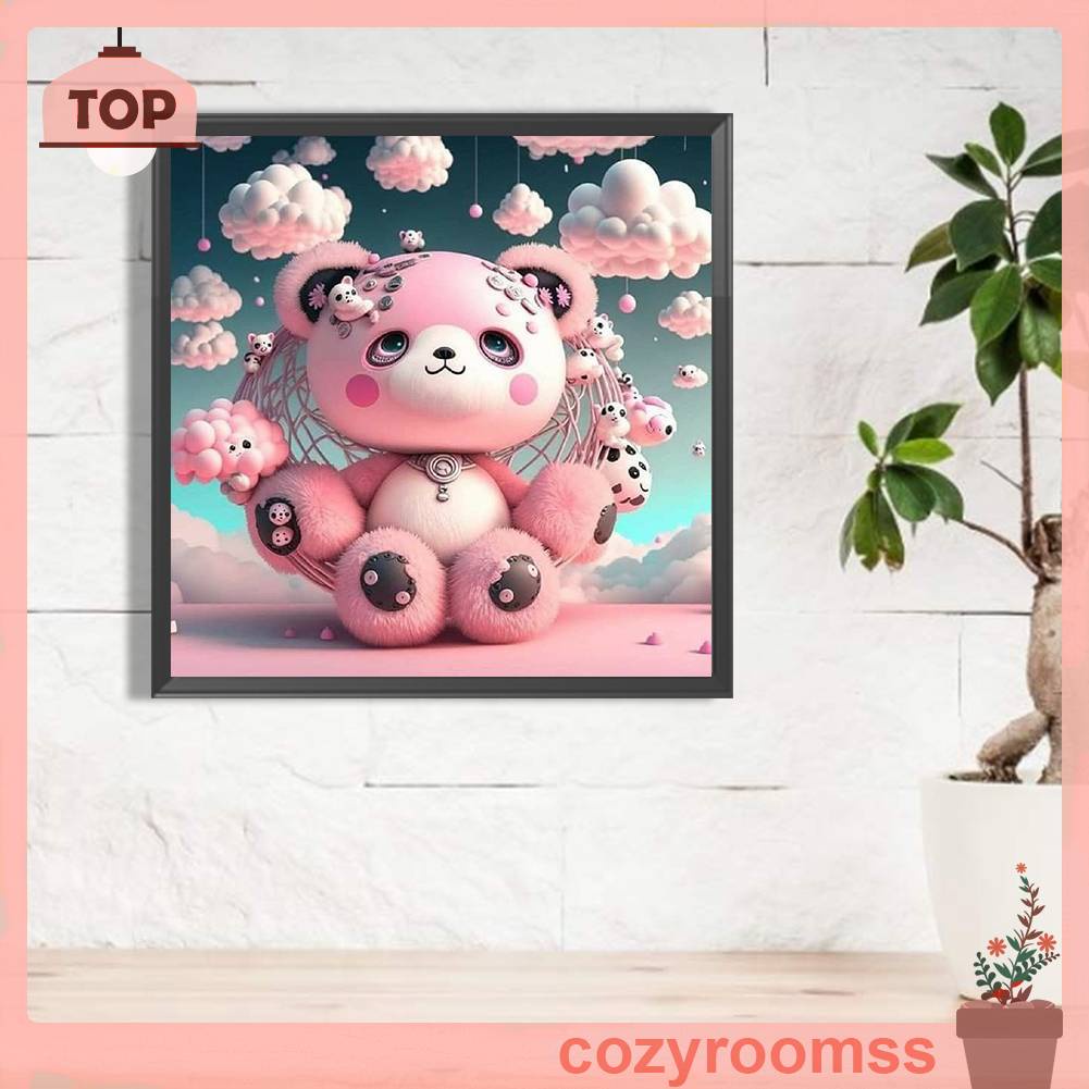 Bộ Tranh Đính Đá 5D Tự Làm Toàn Diện Hình Gấu Trang Trí Nhà Cửa