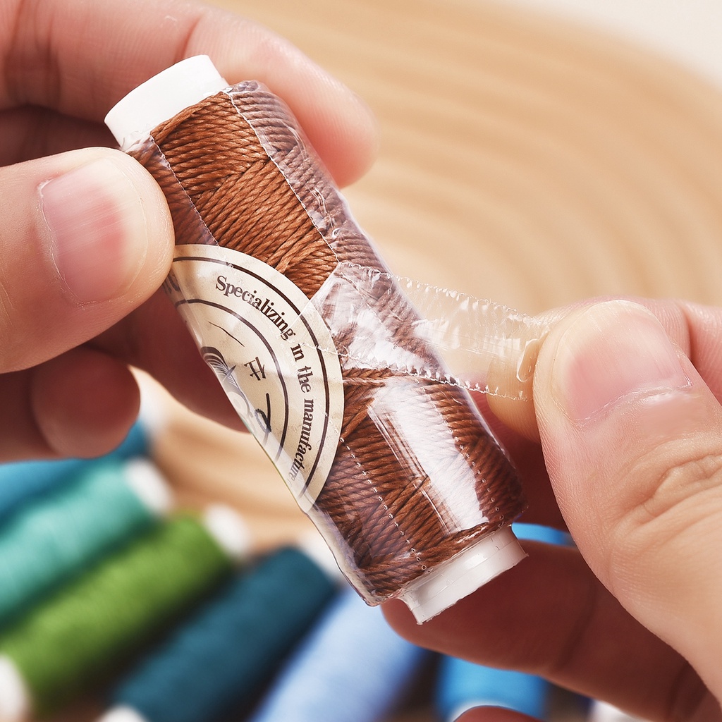 32 màu 0,65mm da sáp dây DIY Handmade Tool Handmade Stitch Thread 25 mét vòng sáp chủ đề