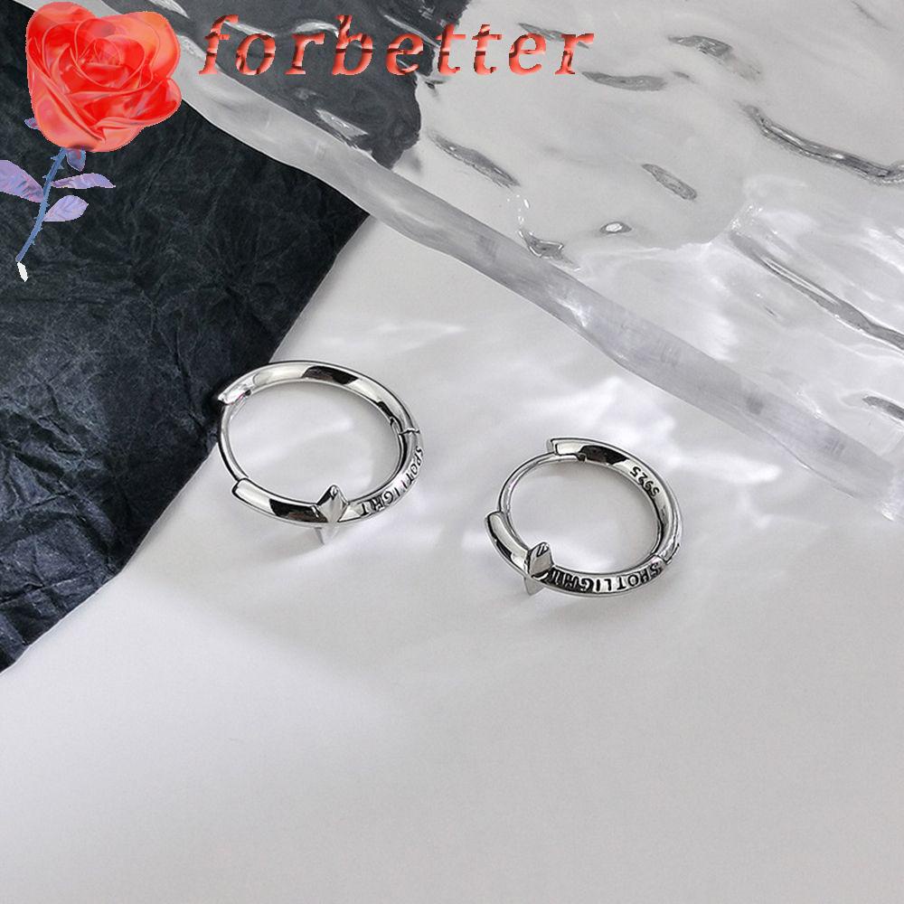 FORBETTER Bông Tai Tròn Đính Ngôi Sao Đơn Giản Chất Lượng Cao