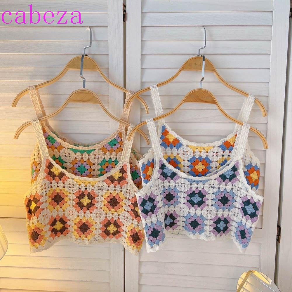 CABEZA Áo Hai Dây Dáng Ngắn In Họa Tiết Hoa Nhí Xinh Xắn Chất Liệu Cotton Co Giãn Thoải Mái Thời