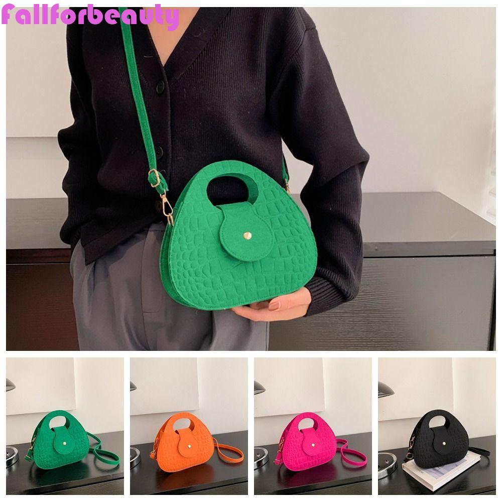 Túi Đeo Chéo Vai Bằng Vải Nỉ Màu Trơn Thời Trang Dành Cho Nữ