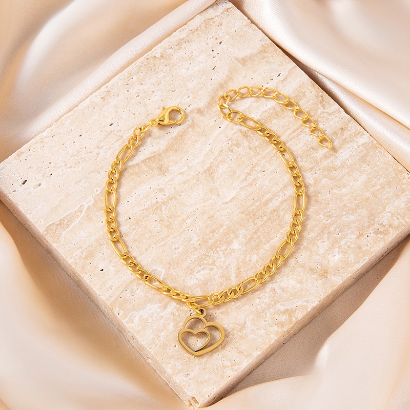 Vòng Tay Dạng Hở Bằng Thép Không Gỉ 316l Hình Trái Tim Màu Sắc Thời Trang Dành Cho Nữ