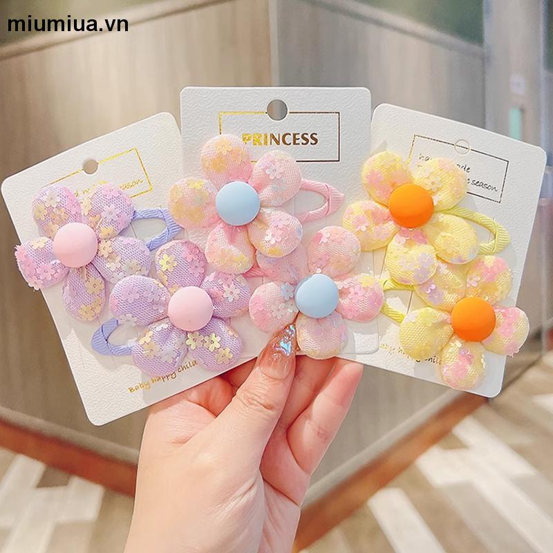 miumiua🔮Bộ Kẹp Tóc Hình Bông Hoa Nhiều Màu Sắc Dễ Thương Xinh Xắn Cho Bé Gái