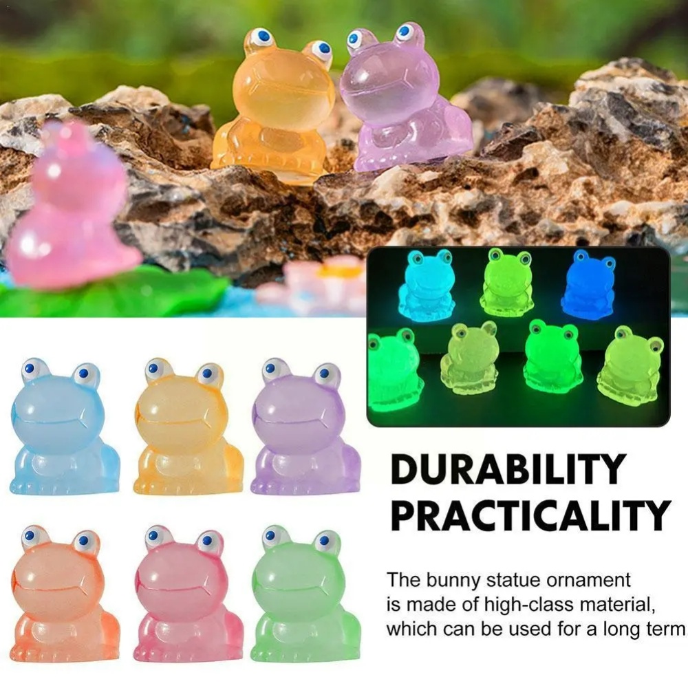 Đồ trang trí Chú Ếch Mini Bằng Nhựa Dạ Quang Dễ Thương Trang Trí Tiểu Cảnh / Sân Vườn DIY
