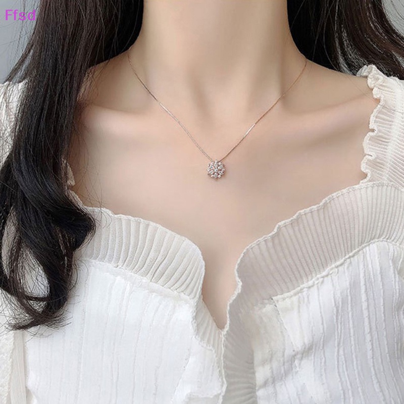 Vòng cổ Mặt Hình Bông Tuyết Đính Đá Zircon Màu Vàng / Bạc Thời Trang Cho Nữ S-N605