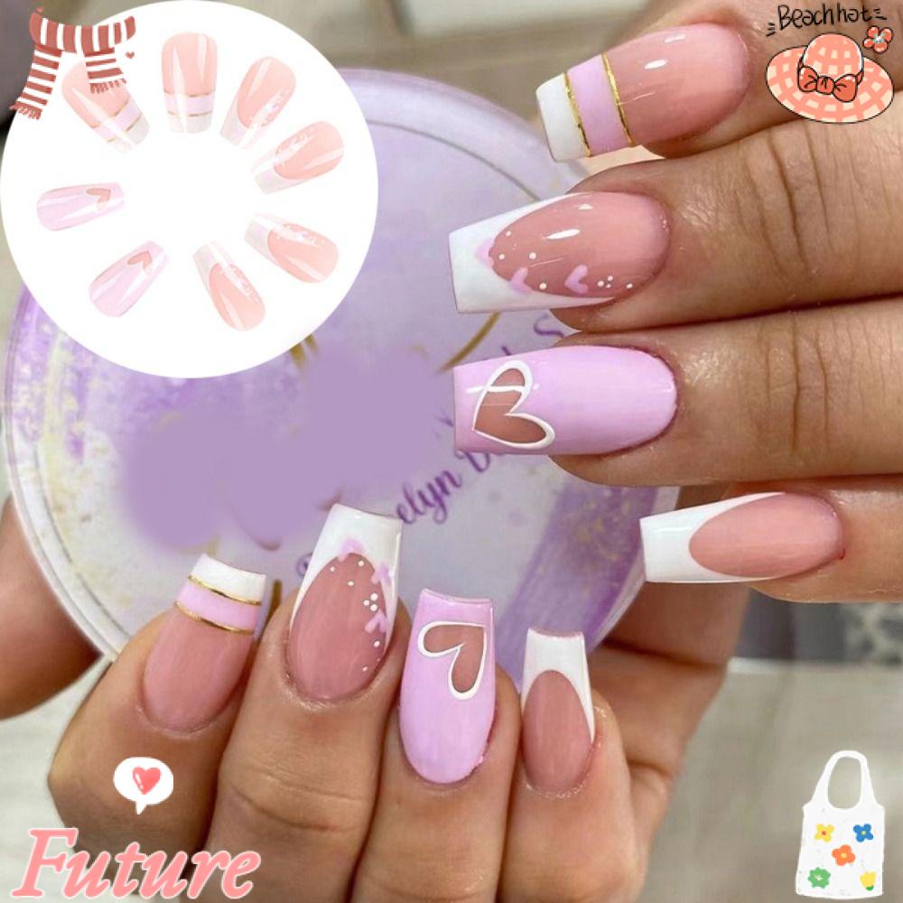 FUTURE Bộ Móng Tay Giả Che Phủ Toàn Diện Phong Cách Pháp DIY