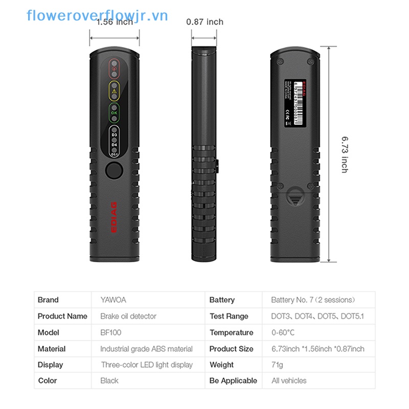 Dụng Cụ Kiểm Tra Dầu Phanh Xe Hơi Có Đèn LED Hiển Thị Chấm / DOT4 / DOT5.1
