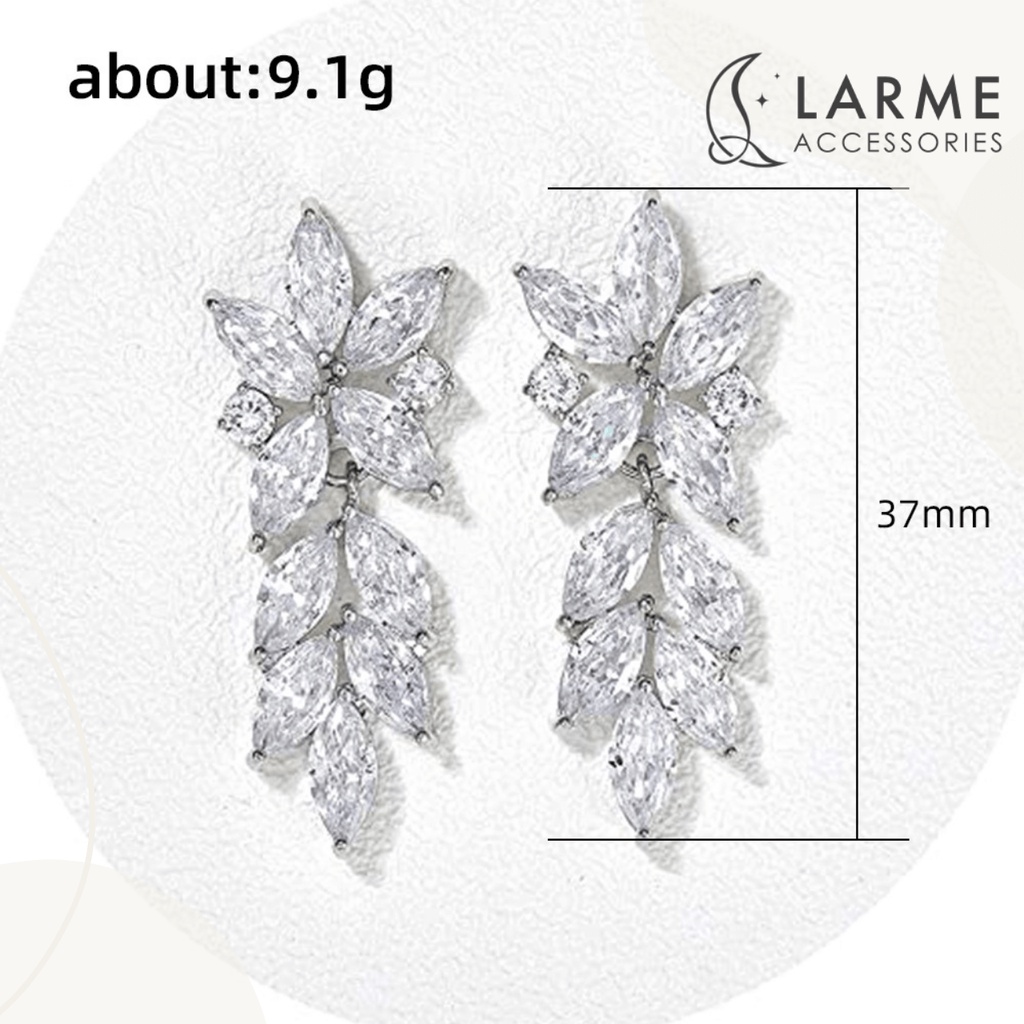 Khuyên tai nữ dáng dài phong cách sang trọng dự tiệc larme accessories -KT0245