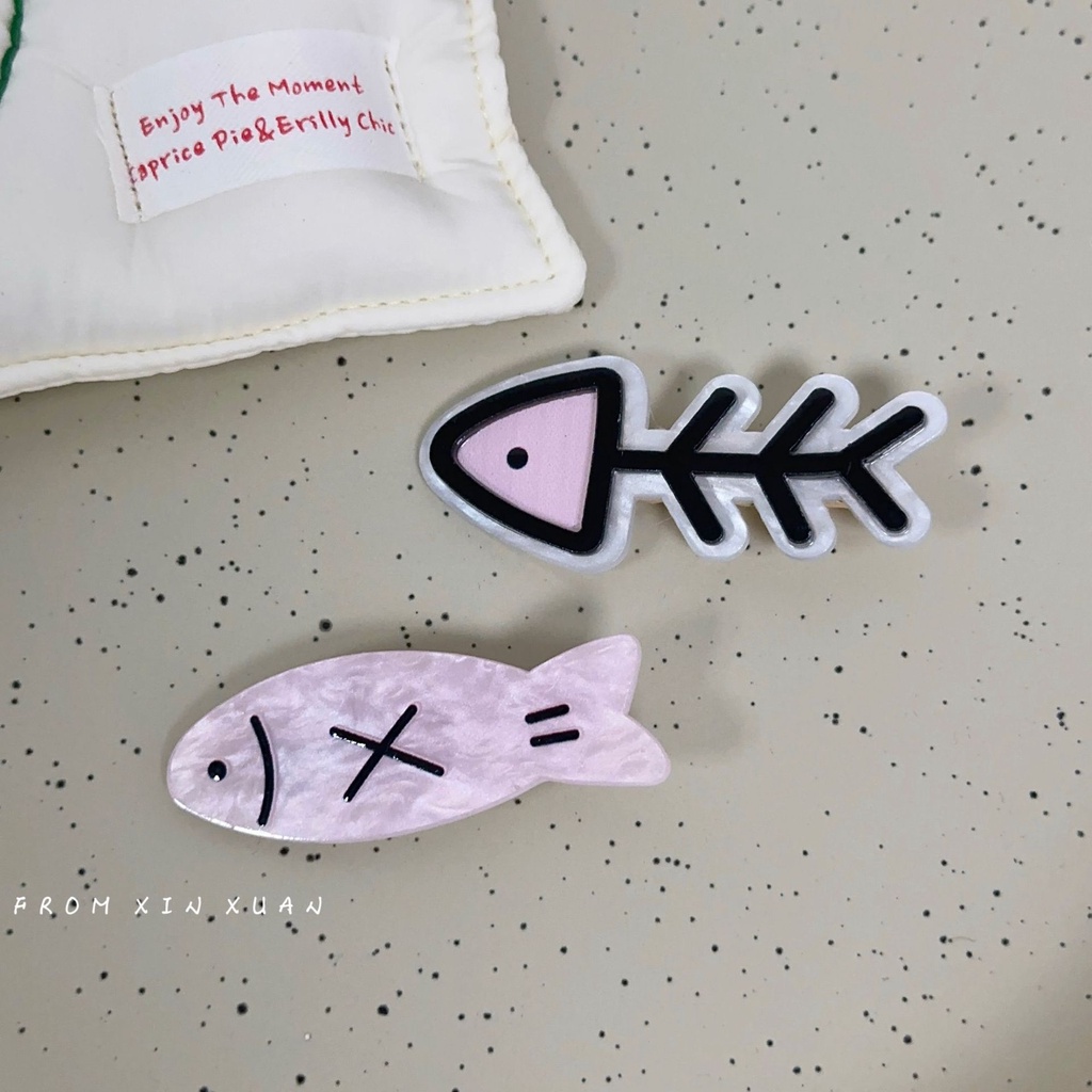 Kẹp Tóc Hình Cá Hoạt Hình Bằng Acrylic Dễ Thương Cho Bé Gái