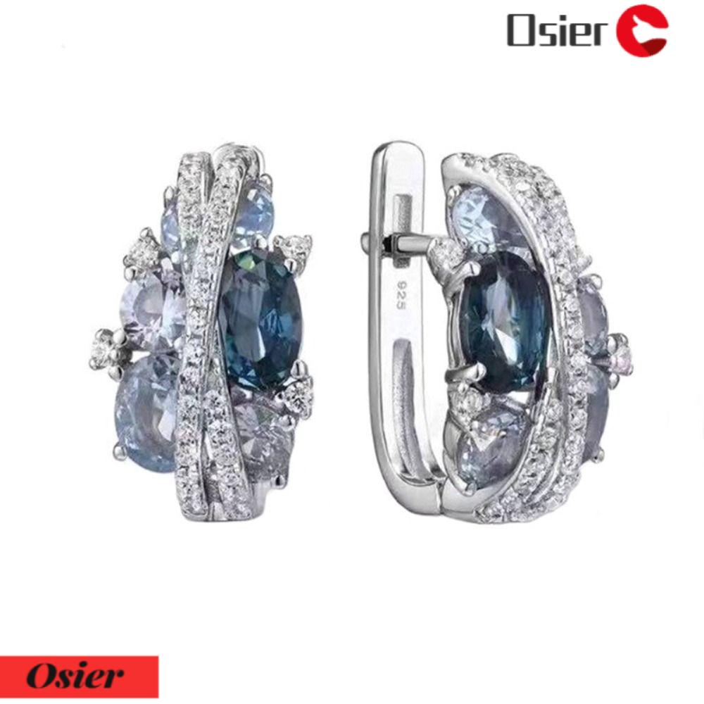 OSIER1 Đôi Bông Tai Hình Chữ X Màu Xanh Dương Phong Cách Cổ Điển Dành Cho Nữ