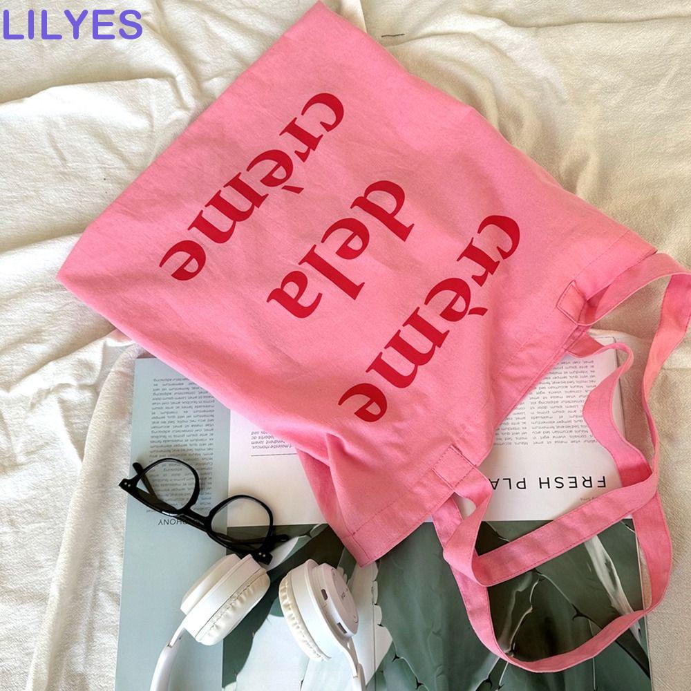 LILYES Túi vải Đựng Mỹ Phẩm Màu Sắc Hồng Kích Cỡ Lớn Tiện Dụng