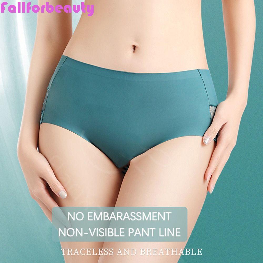 FALLFORBEAUTY Quần Lót Lụa Phối Ren Thoáng Khí Thời Trang Cho Nữ