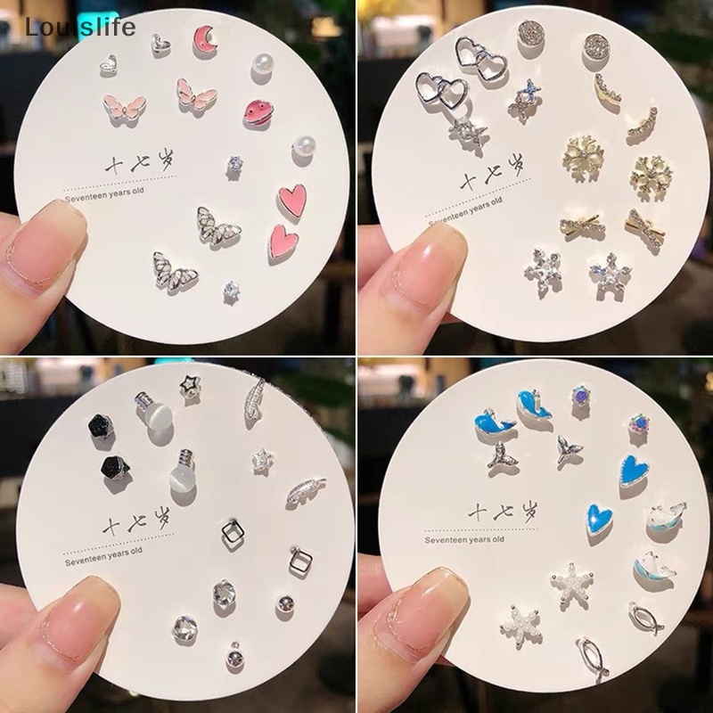 Set 7 Đôi Bông Tai Louislife Phong Cách Hàn Quốc Thời Trang Cho Nữ