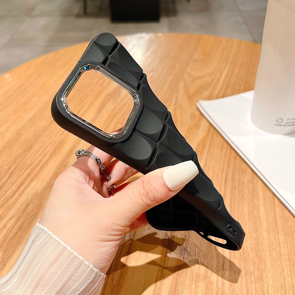 Ốp Điện Thoại TPU Dẻo Họa Tiết Kẻ Sọc 3D Màu Trơn Sang Trọng Chống Sốc Cho IPhone 11 12 13 14 Pro Max