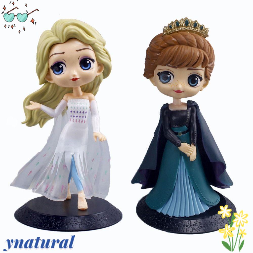 YNATURAL Anna Elsa Đồ trang trí Búp Bê Frozen Bằng PVC Dễ Thương Để Bàn Trang Trí