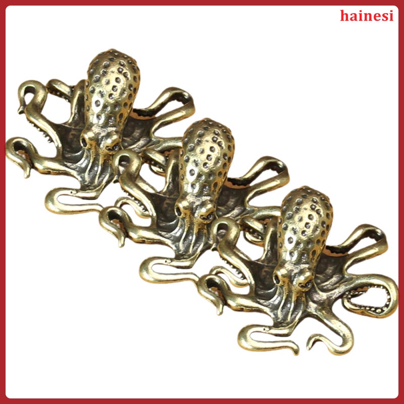 Bộ 3 Tượng Bạch Tuộc Bằng Đồng Thau Trang Trí Bàn Ăn Cho Bé