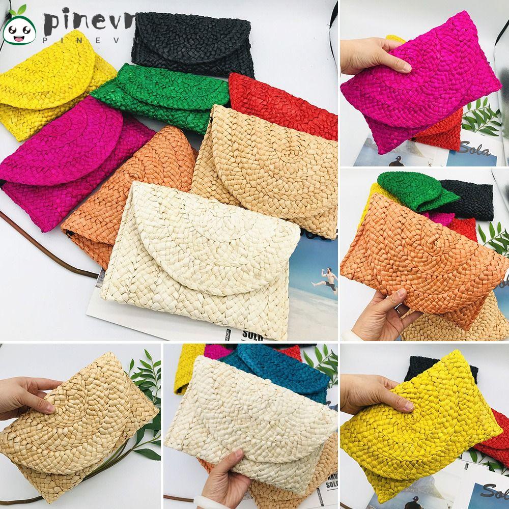 PINEVN Túi Xách Lông Đan Thủ Công Cỡ Lớn Thời Trang Cho Nữ