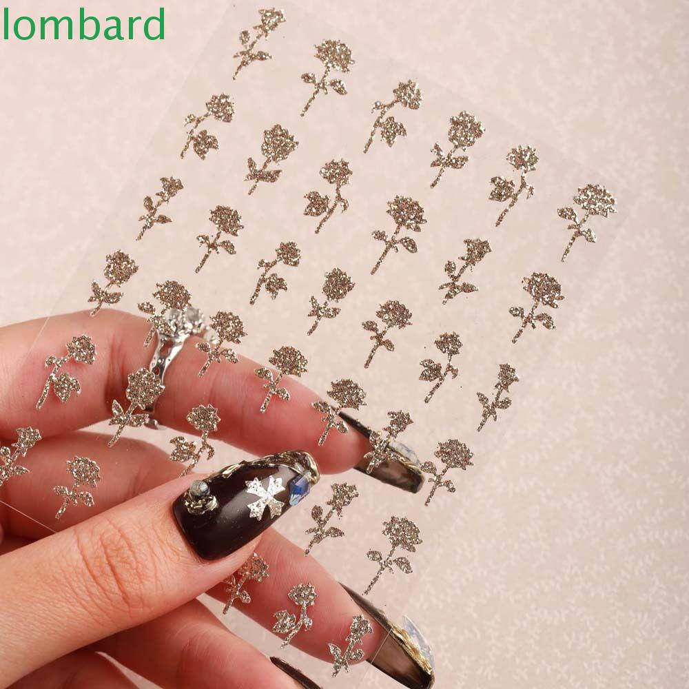 LOMBARD Miếng Dán Trang Trí Móng Tay Hình Nơ Bướm Chéo Thời Trang Dành Cho Nữ