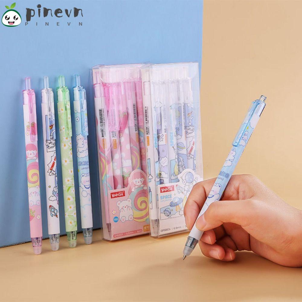 PINEVN Set 5 Bút Mực Gel Họa Tiết Hoạt Hình Dễ Thương