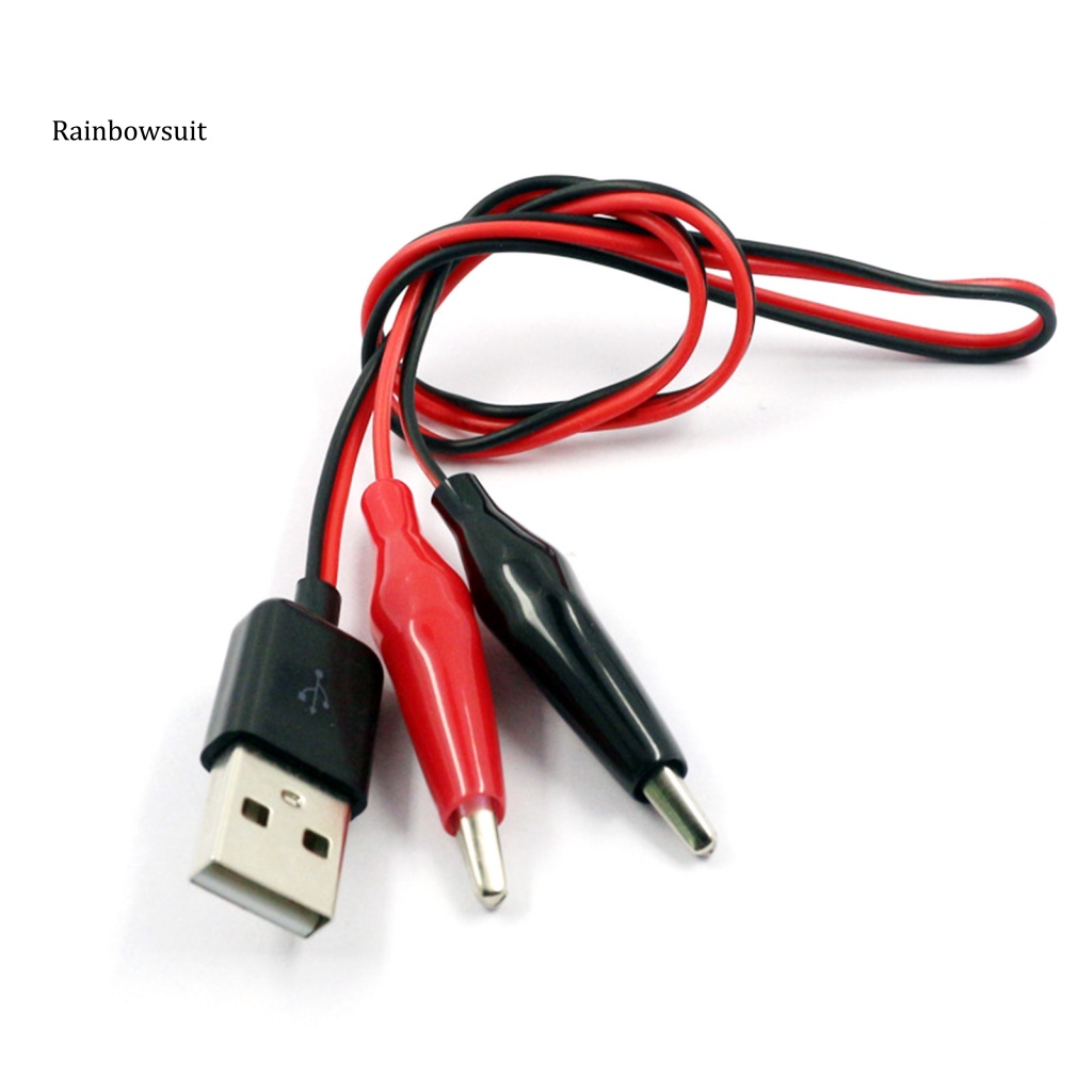Set 2 Dây Cáp USB Đầu Đực / Cái Kẹp Cá Sấu Kiểm Tra Vôn Kế