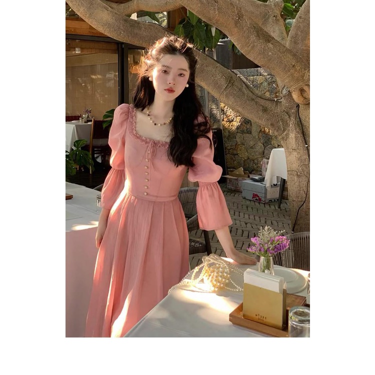Đầm Hồng Thời Trang Pháp 2023 Mới Mẻ Nữ Tính Ngọt Ngào