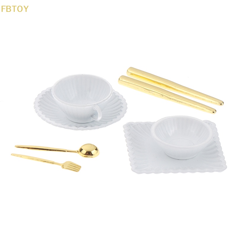 1 Bộ Chén Dĩa Muỗng Cà Phê 1: 12 Trang Trí Nhà Búp Bê