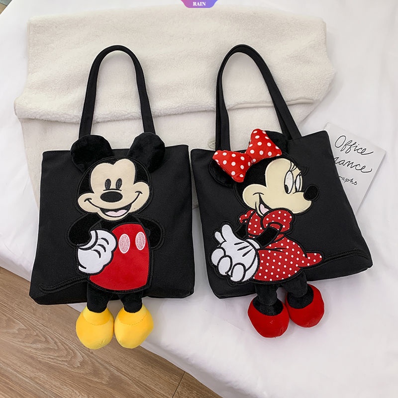 Túi Xách Canvas In Hình Chuột Mickey Minnie Dễ Thương Cho Nữ