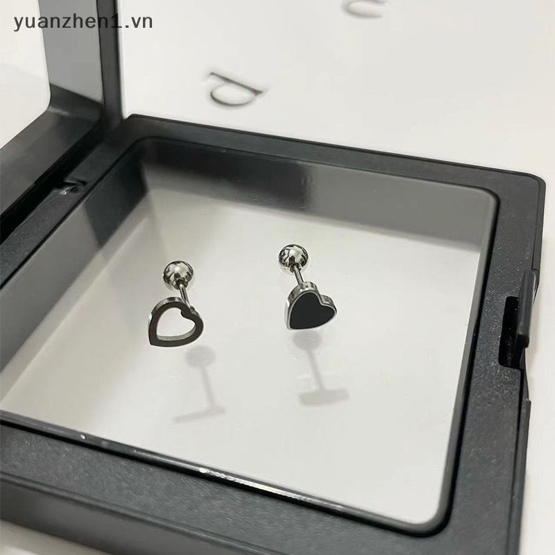 1 Khuyên Tai Dạng Xoắn Ốc Khoét Lỗ Trái Tim Đơn Giản Cho Nữ